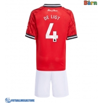 Fotballdrakt Barn Manchester United Matthijs de Ligt #4 Hjemmedraktsett 2025-26 Kortermet (+ Korte bukser)